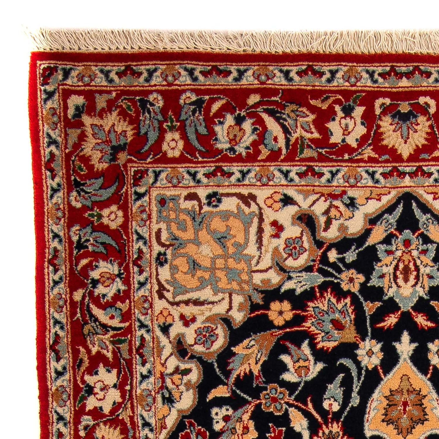 Løber Persisk tæppe - Isfahan - Premium - 175 x 100 cm - mørkeblå