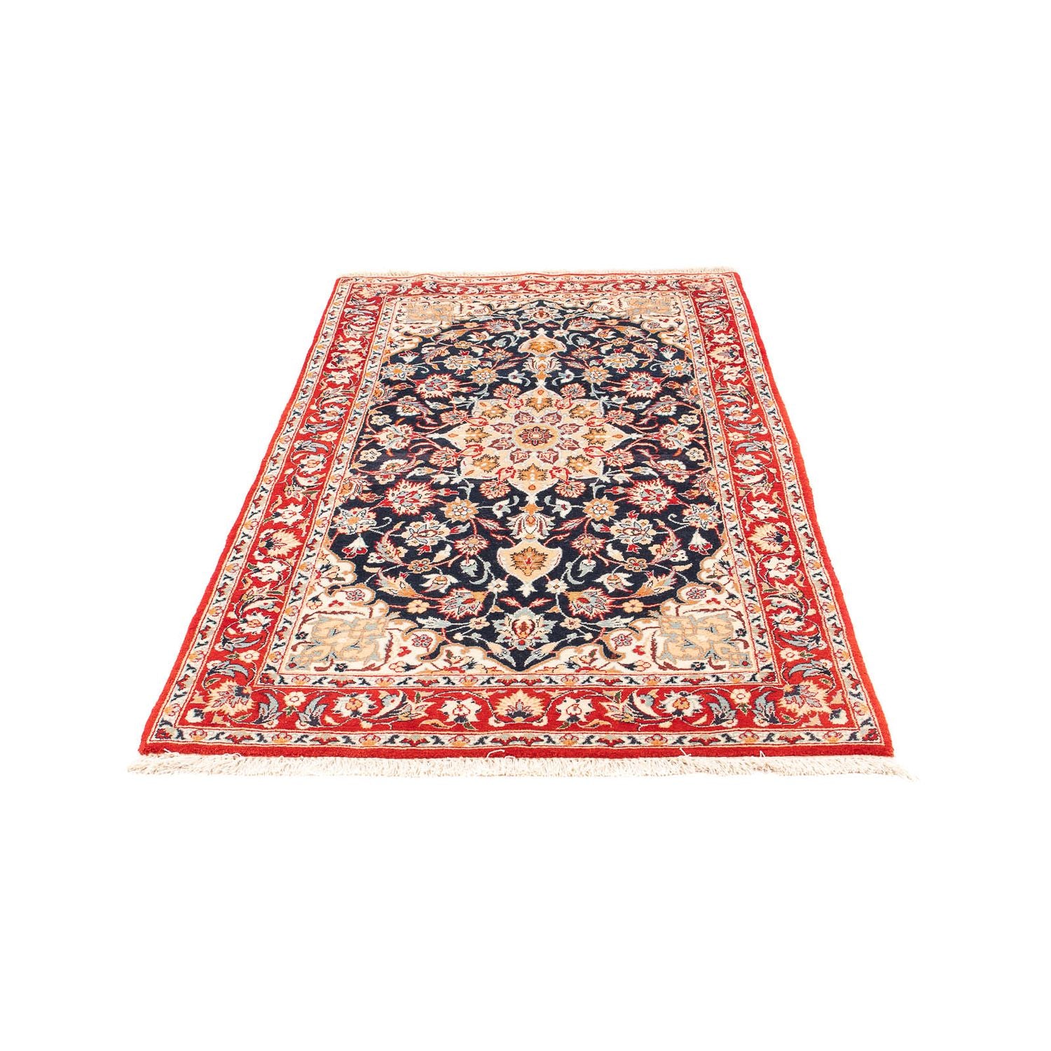 Løber Persisk tæppe - Isfahan - Premium - 175 x 100 cm - mørkeblå