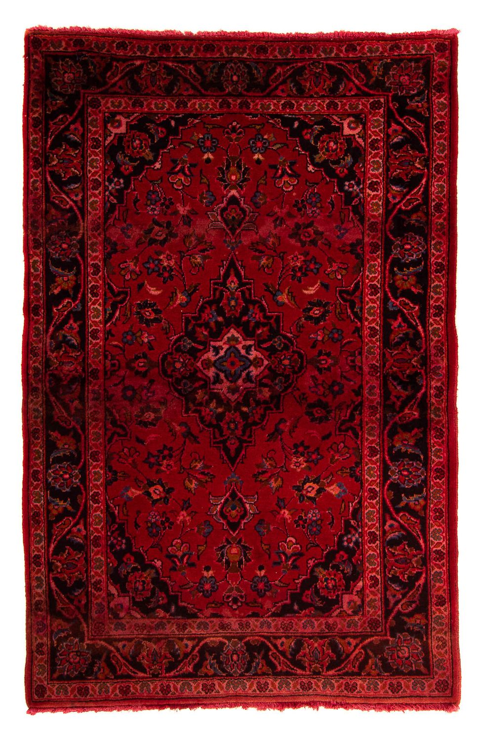 Persisk tæppe - Keshan - 155 x 100 cm - mørkerød