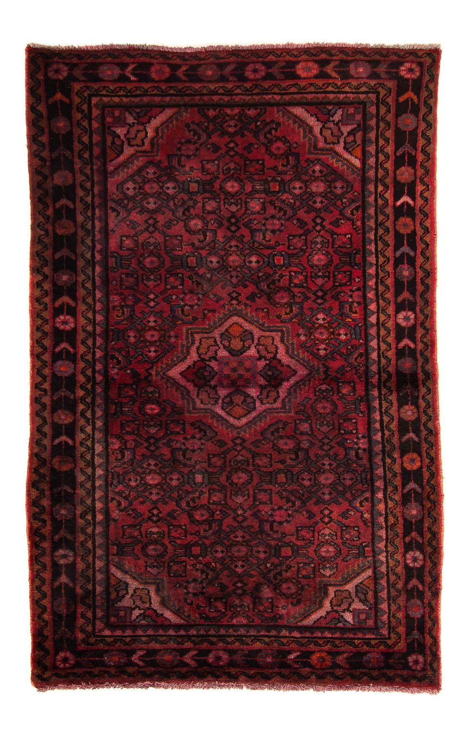 Persisk tæppe - Nomadisk - 160 x 98 cm - mørkerød