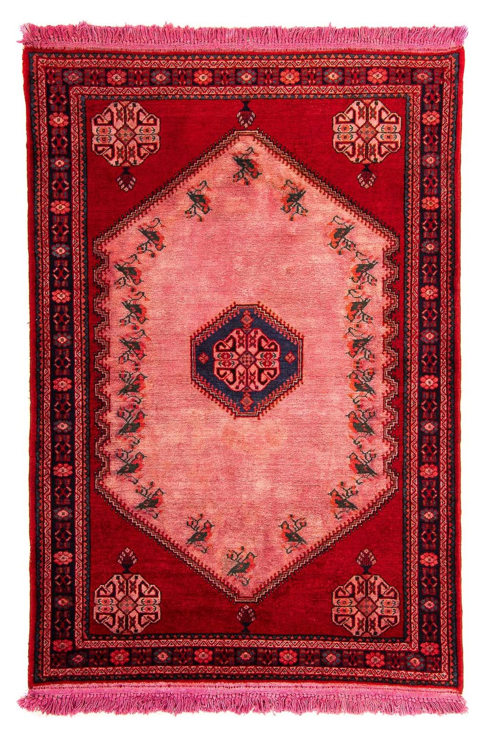 Persisk tæppe - Nomadisk - 155 x 103 cm - lysrød