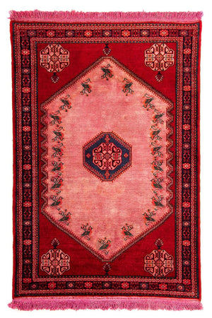 Persisk tæppe - Nomadisk - 155 x 103 cm - lysrød