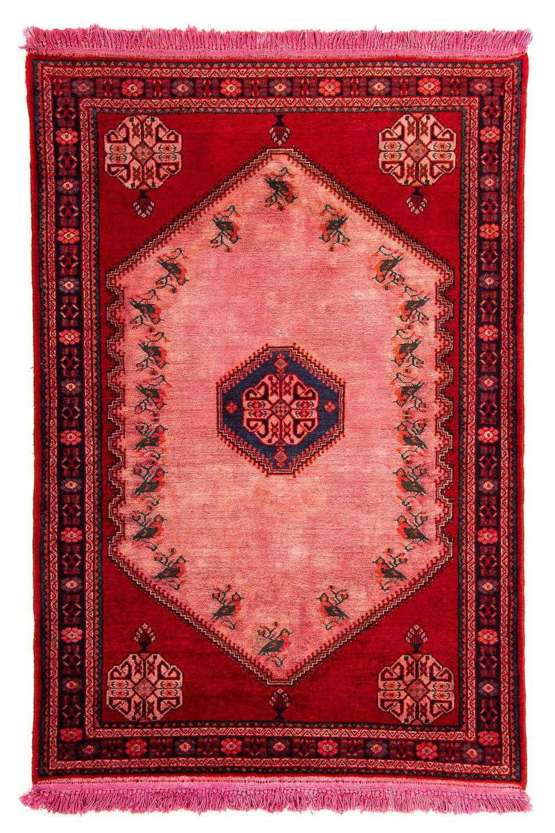 Persisk tæppe - Nomadisk - 155 x 103 cm - lysrød