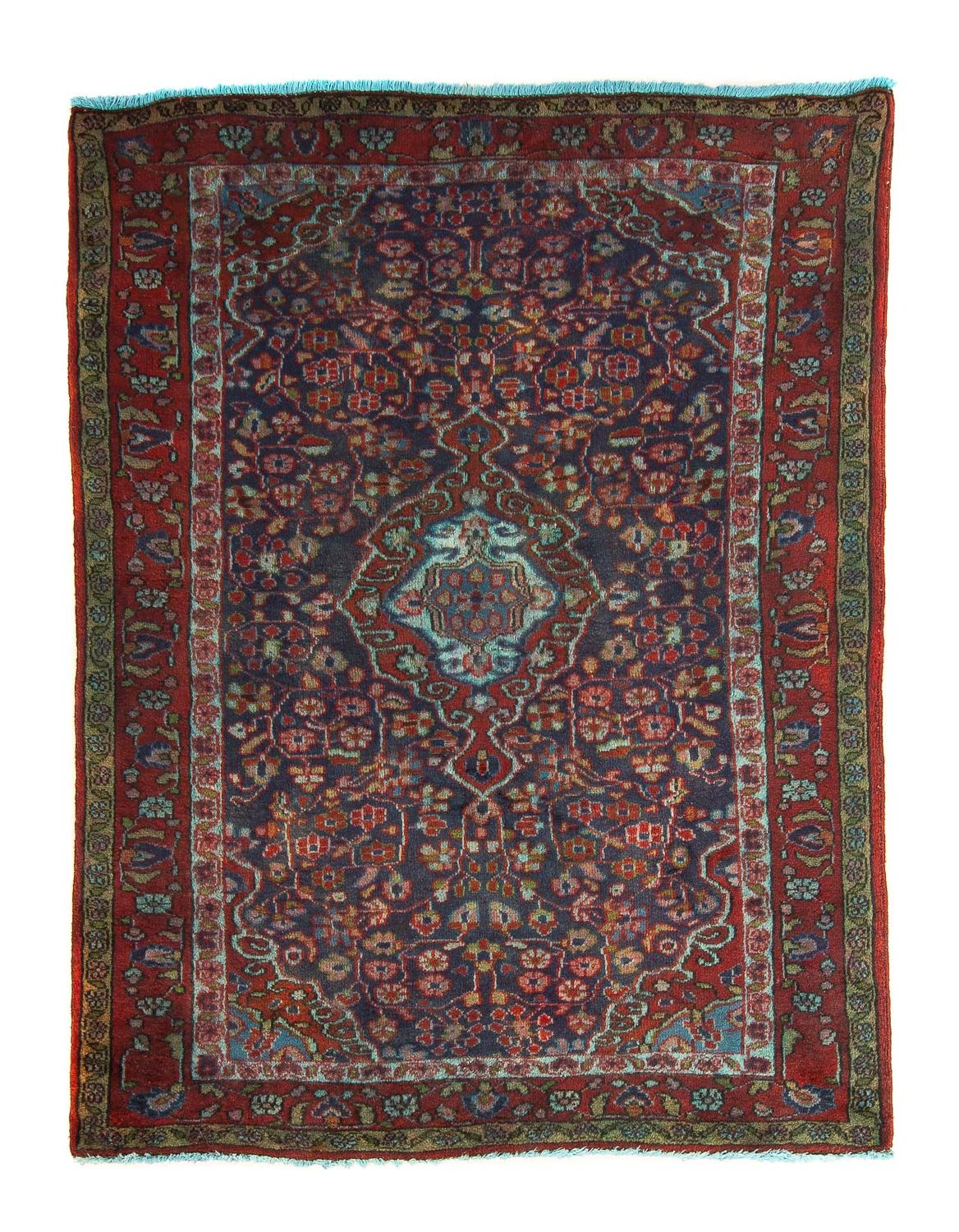 Persisk tæppe - Nomadisk - 137 x 103 cm - mørkeblå