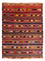 Kelim-tæppe - gammelt - 260 x 195 cm - flerfarvet
