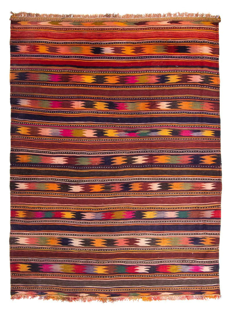 Kelim-tæppe - gammelt - 260 x 195 cm - flerfarvet