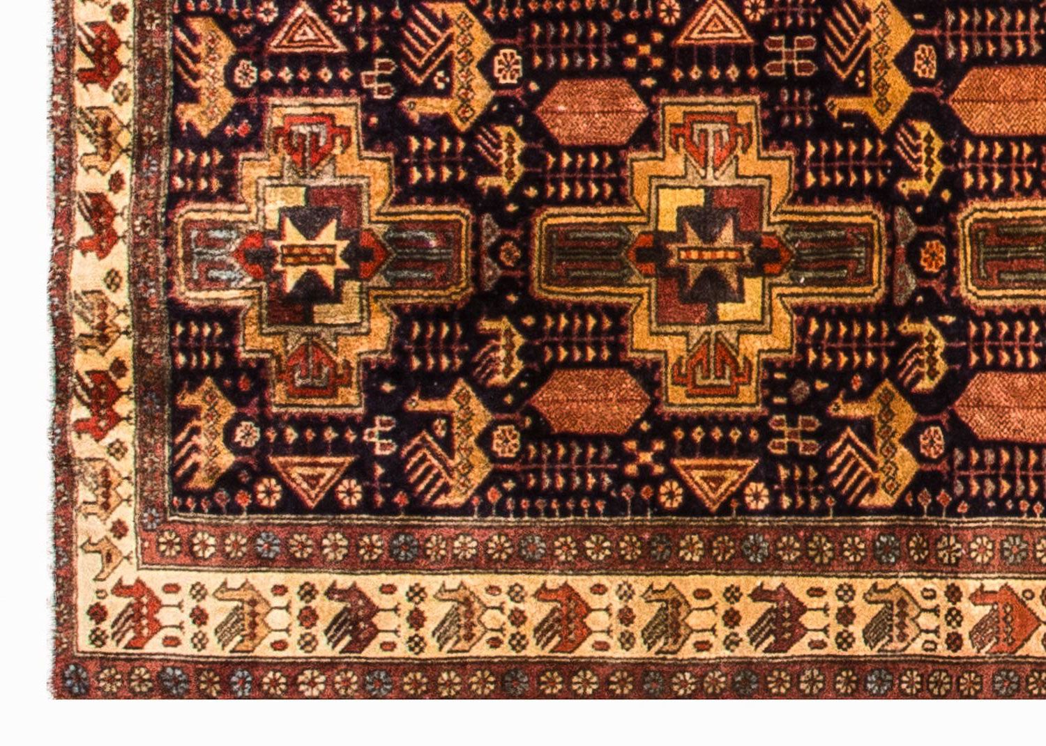 Løber Persisk tæppe - Nomadisk - 326 x 98 cm - mørkeblå