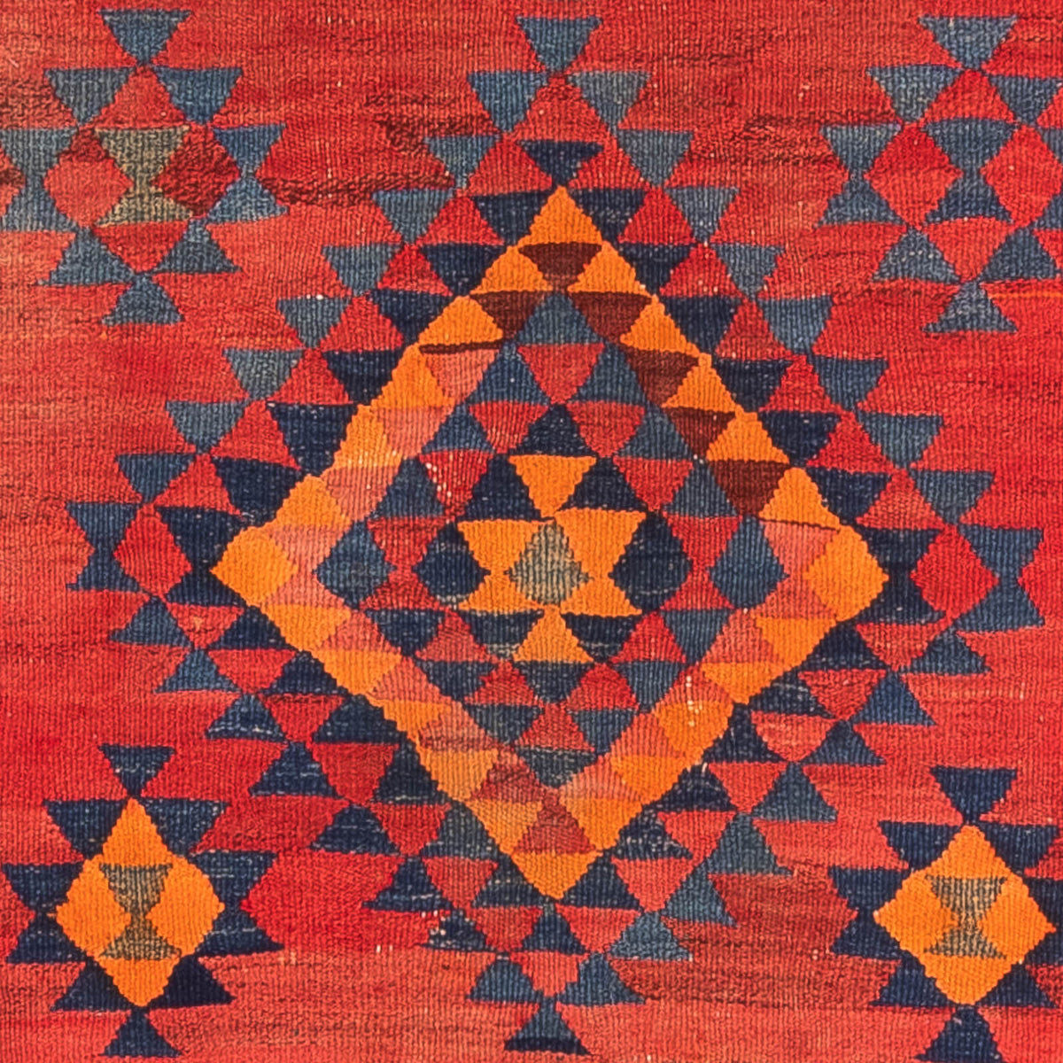 Løber Kelim-tæppe - gammelt - 220 x 195 cm - flerfarvet