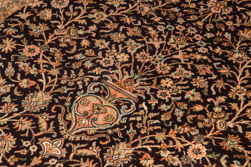Silketæppe - Kashmir Silk - 190 x 127 cm - mørkeblå