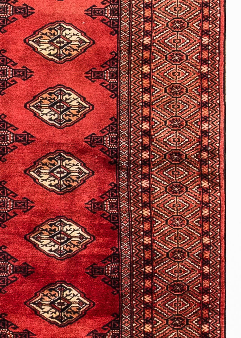 Løber Turkaman-tæppe - 369 x 106 cm - rød