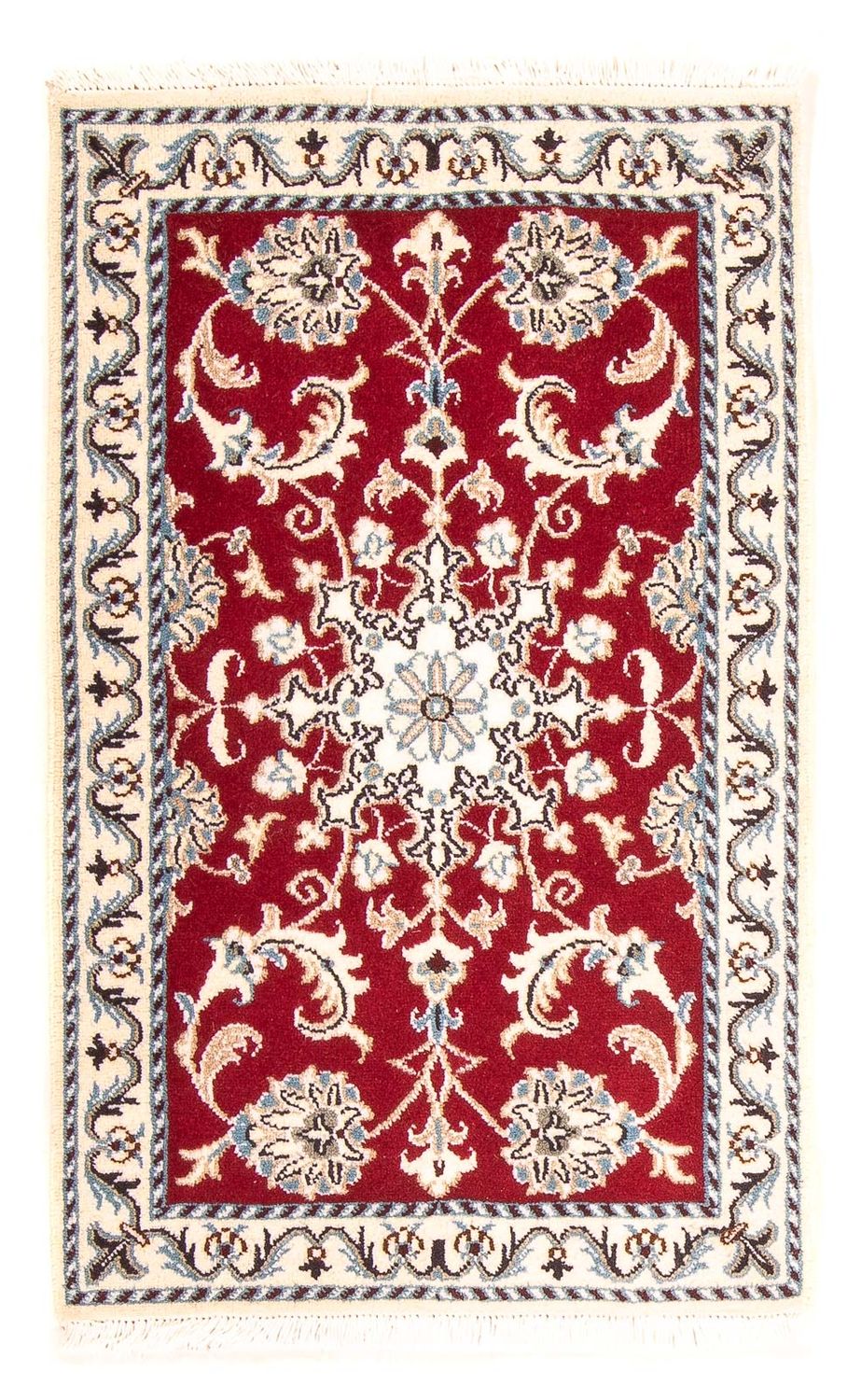 Persisk tæppe - Nain - Royal - 100 x 60 cm - mørkerød