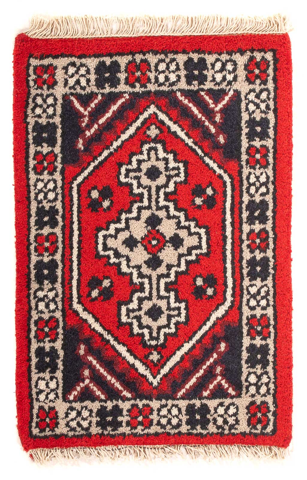 Orientalsk tæppe - 60 x 40 cm - mørkerød
