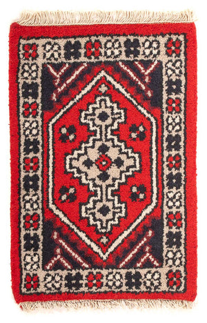 Orientalsk tæppe - 60 x 40 cm - mørkerød