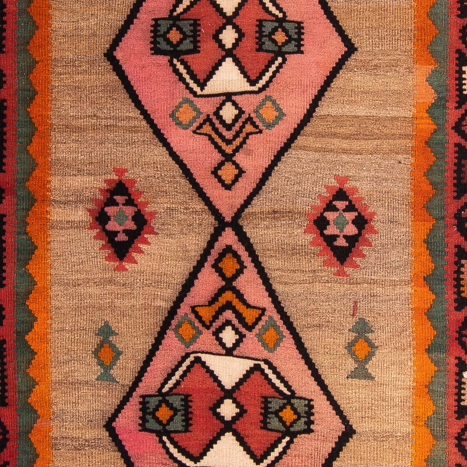 Løber Kelim-tæppe - gammelt - 390 x 148 cm - flerfarvet