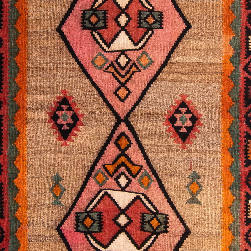 Løber Kelim-tæppe - gammelt - 390 x 148 cm - flerfarvet