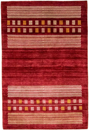 Gabbeh Tæppe - Loribaft Persisk - 300 x 198 cm - rød