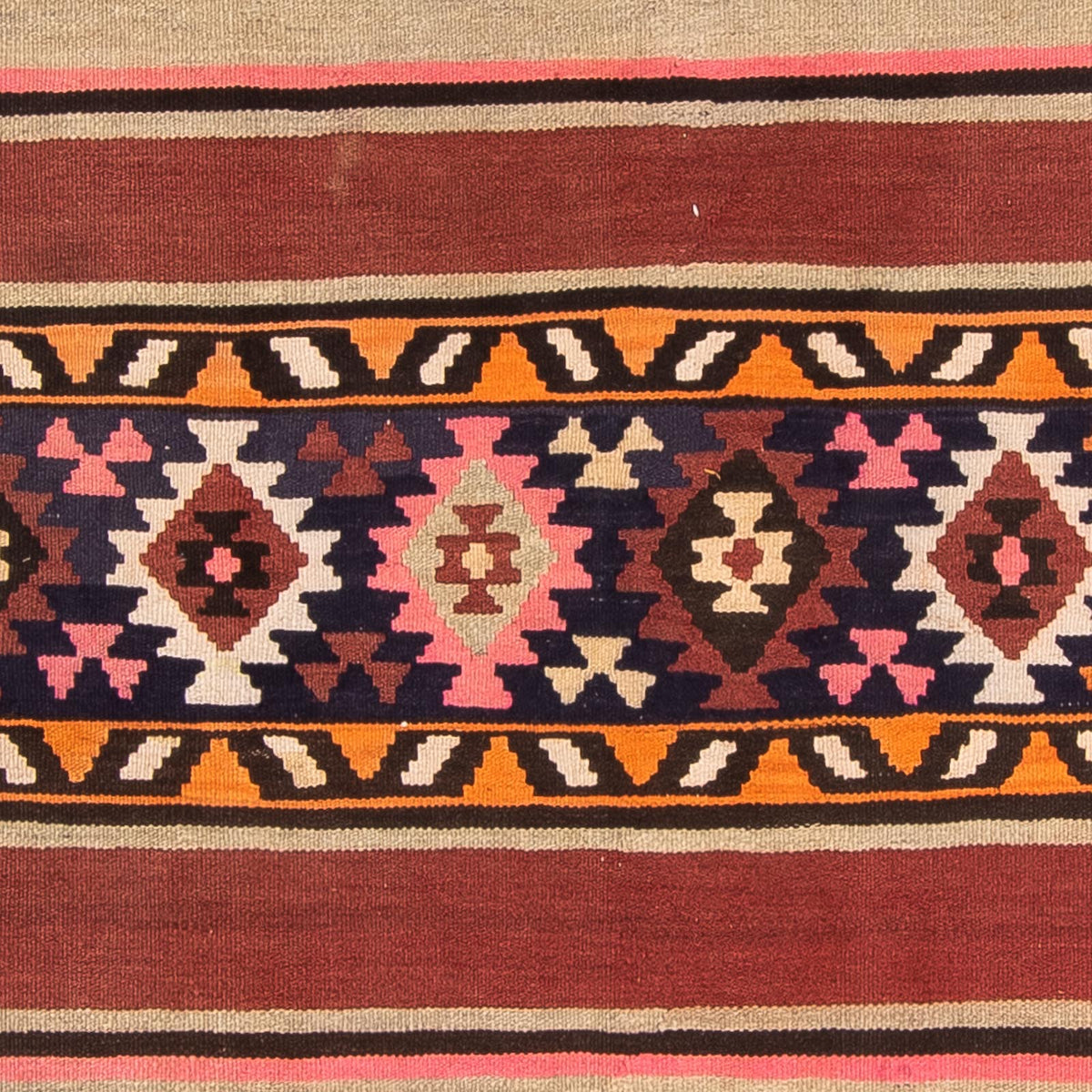 Løber Kelim-tæppe - gammelt - 360 x 140 cm - flerfarvet