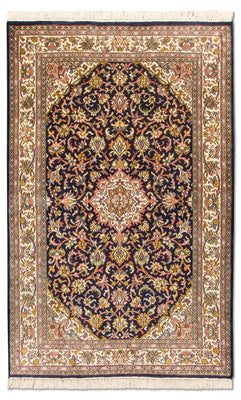 Silketæppe - Kashmir Silk - 150 x 93 cm - mørkeblå
