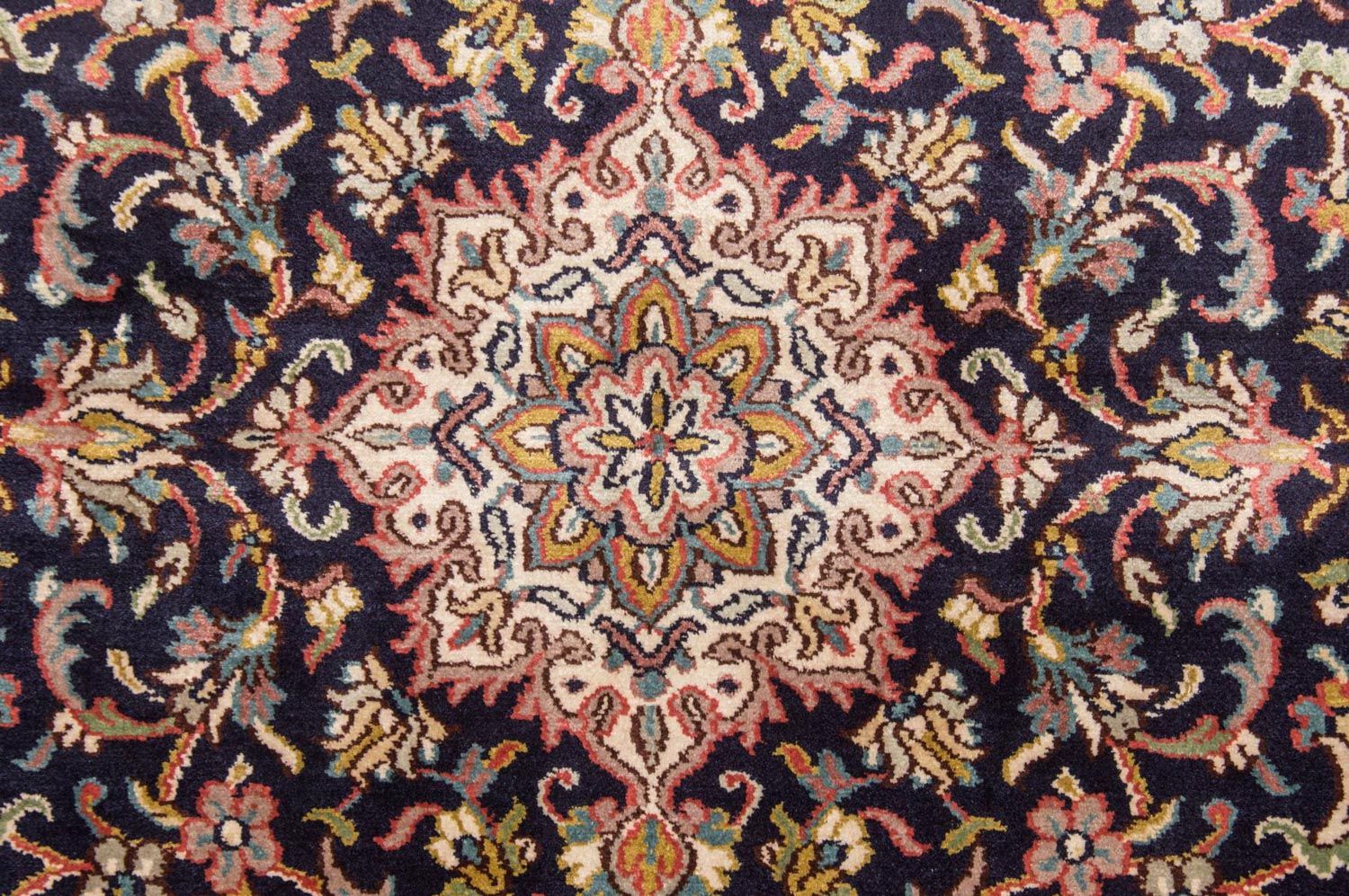Silketæppe - Kashmir Silk - 150 x 93 cm - mørkeblå