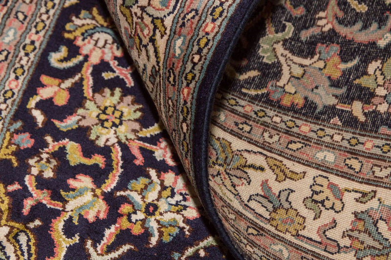 Silketæppe - Kashmir Silk - 150 x 93 cm - mørkeblå