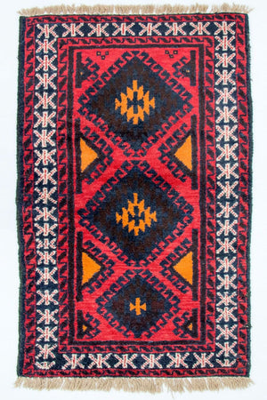Baluch-tæppe - 136 x 76 cm - rød