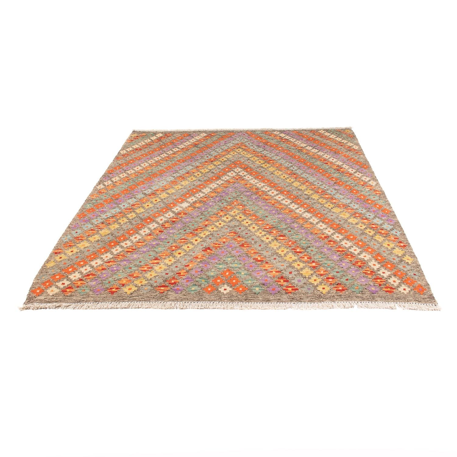 Kelim Carpet - Splash - 200 x 155 cm - flerfarvet