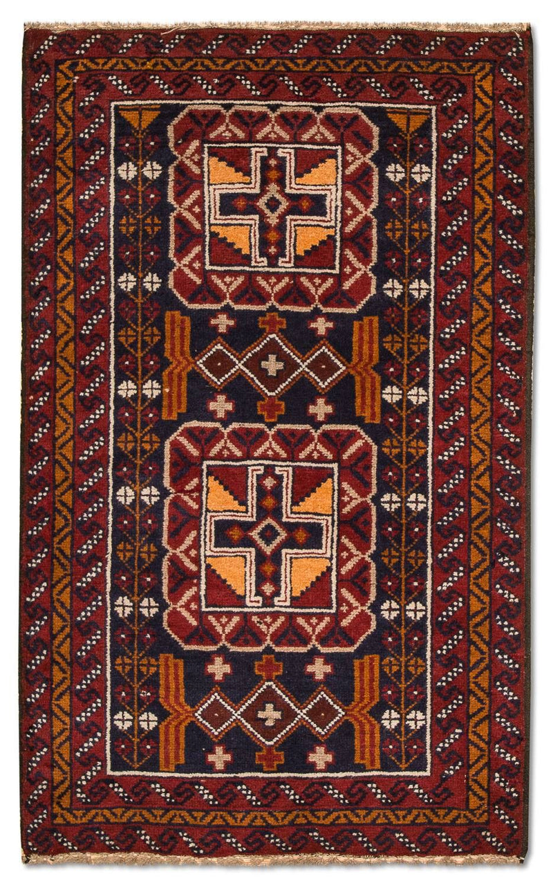 Baluch-tæppe - 126 x 77 cm - flerfarvet