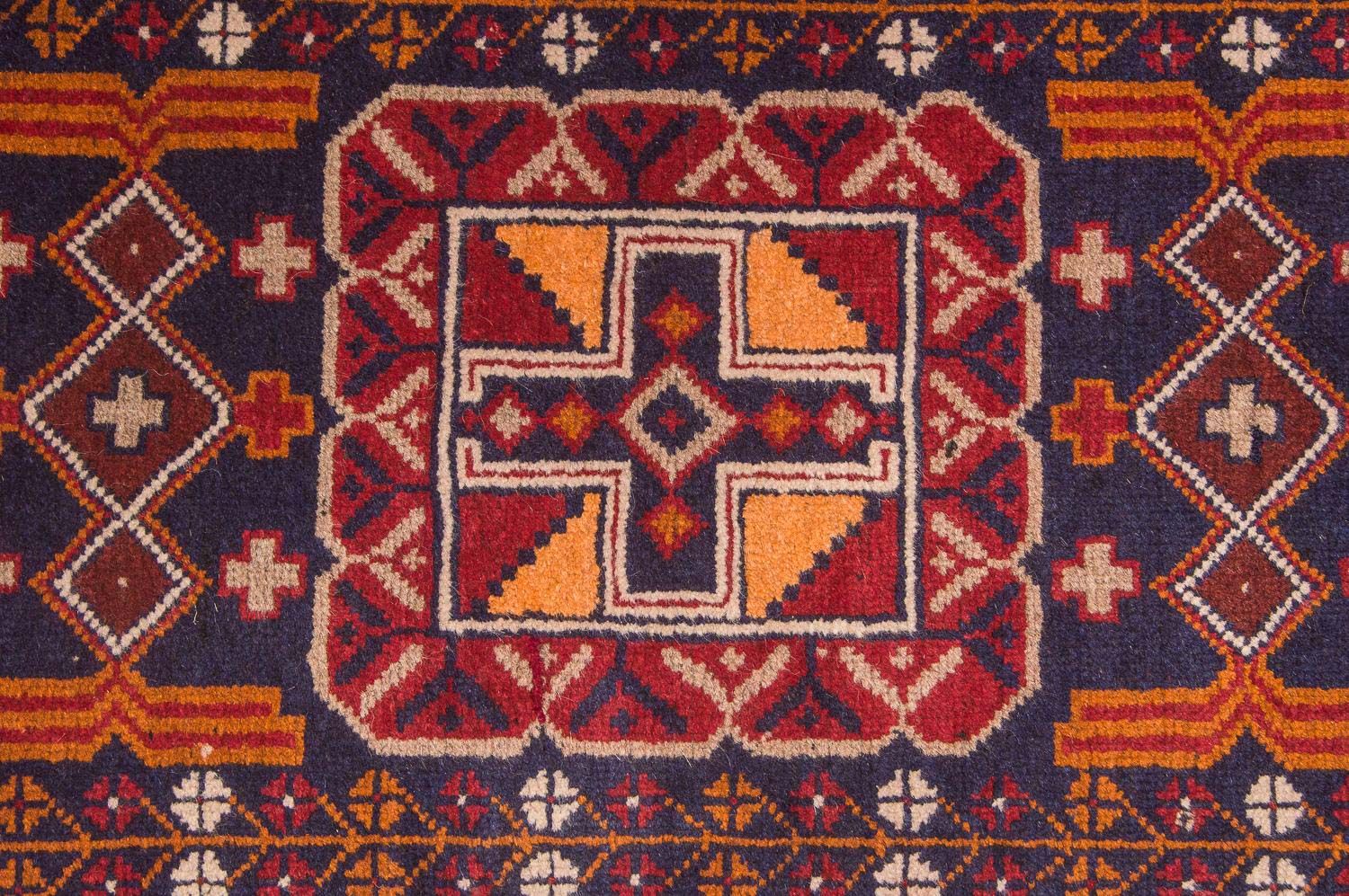 Baluch-tæppe - 126 x 77 cm - flerfarvet