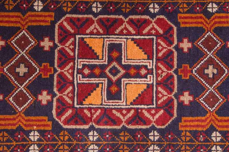 Baluch-tæppe - 126 x 77 cm - flerfarvet