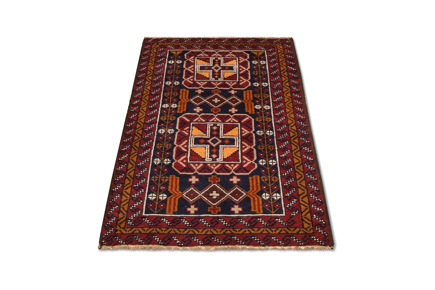 Baluch-tæppe - 126 x 77 cm - flerfarvet