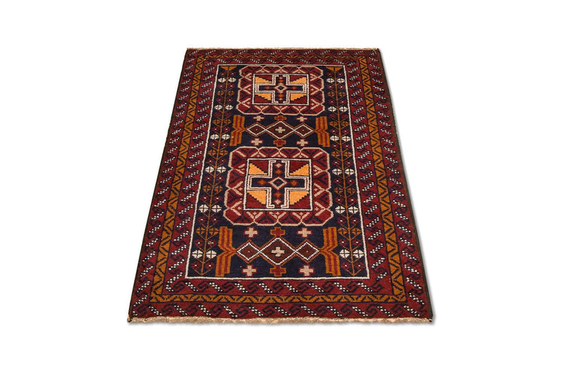 Baluch-tæppe - 126 x 77 cm - flerfarvet