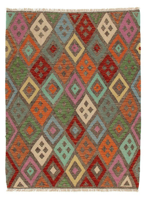 Kelim Carpet - Splash - 194 x 151 cm - flerfarvet