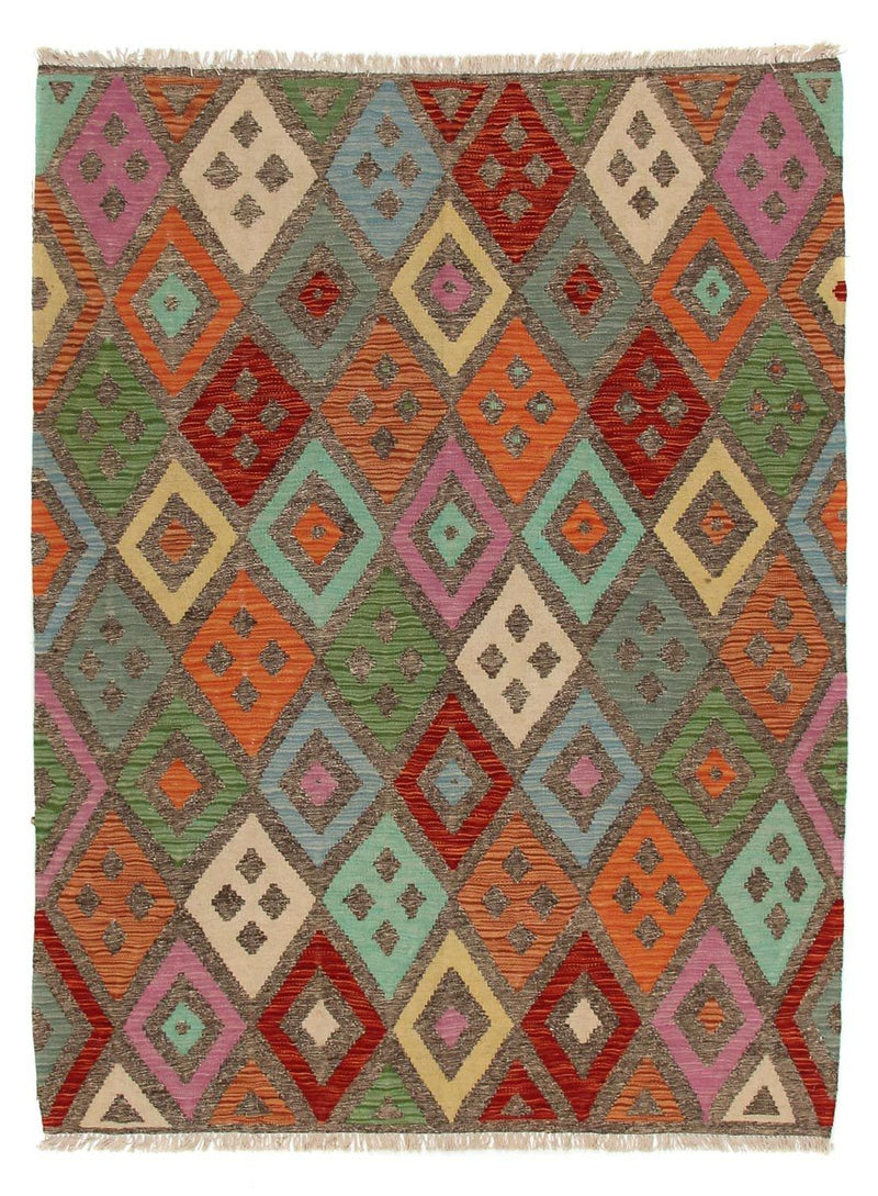Kelim Carpet - Splash - 194 x 151 cm - flerfarvet