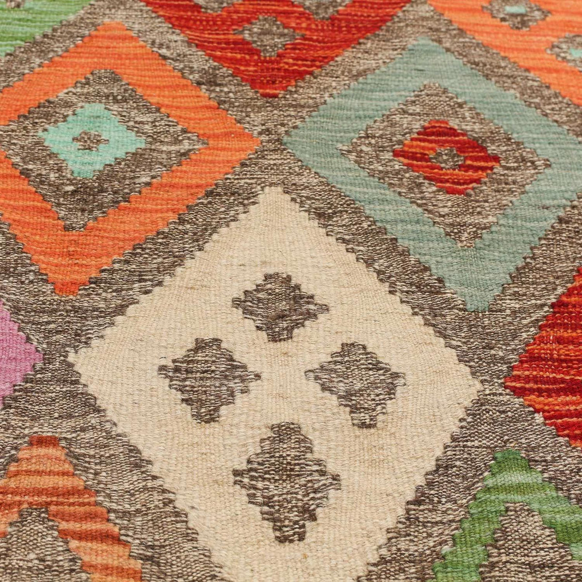 Kelim Carpet - Splash - 194 x 151 cm - flerfarvet