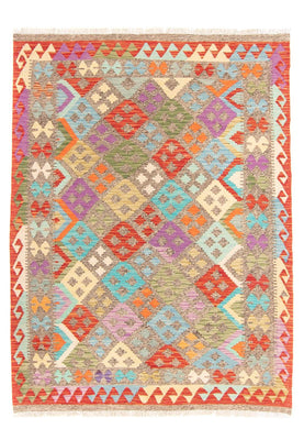 Kelim Carpet - Splash - 206 x 155 cm - flerfarvet