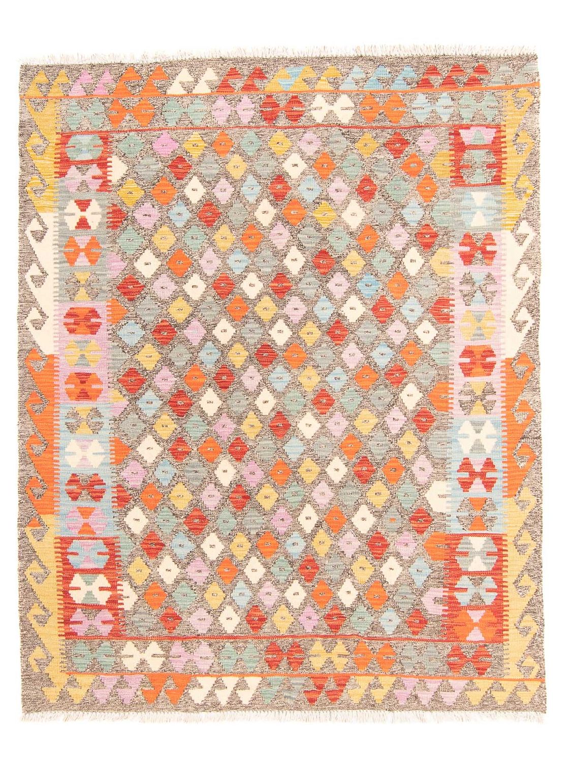 Kelim Carpet - Splash - 189 x 154 cm - flerfarvet