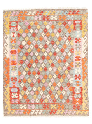 Kelim Carpet - Splash - 189 x 154 cm - flerfarvet