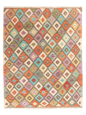 Kelim Carpet - Splash - 195 x 155 cm - flerfarvet