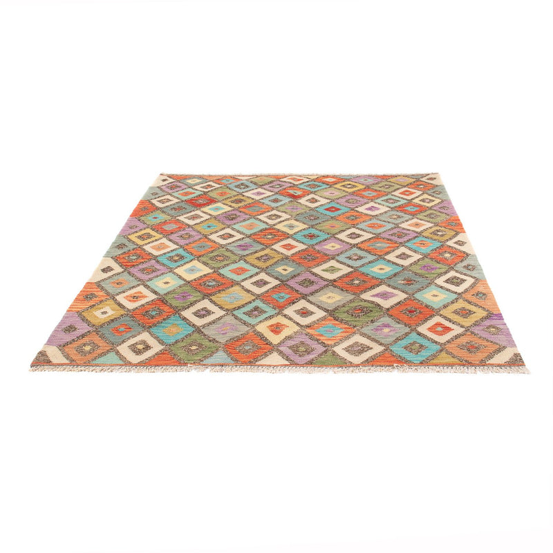 Kelim Carpet - Splash - 195 x 155 cm - flerfarvet