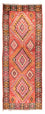 Løber Kelim-tæppe - gammelt - 425 x 165 cm - lysrød