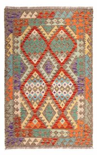 Kelim Carpet - Splash - 156 x 100 cm - flerfarvet