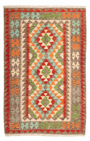 Kelim Carpet - Splash - 148 x 97 cm - flerfarvet