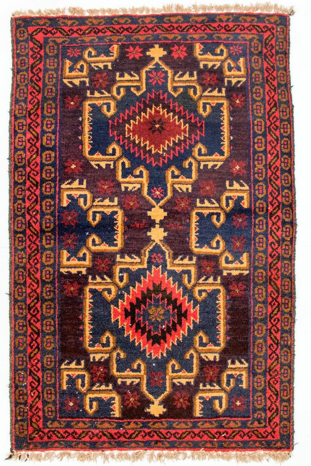 Baluch-tæppe - 129 x 77 cm - flerfarvet