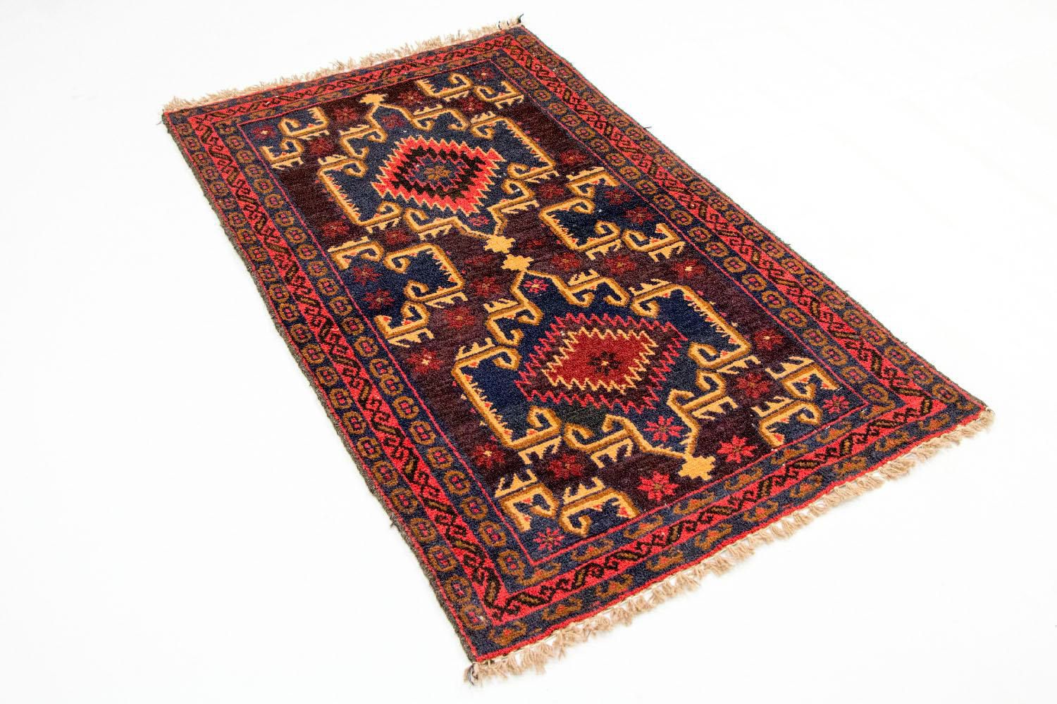 Baluch-tæppe - 129 x 77 cm - flerfarvet