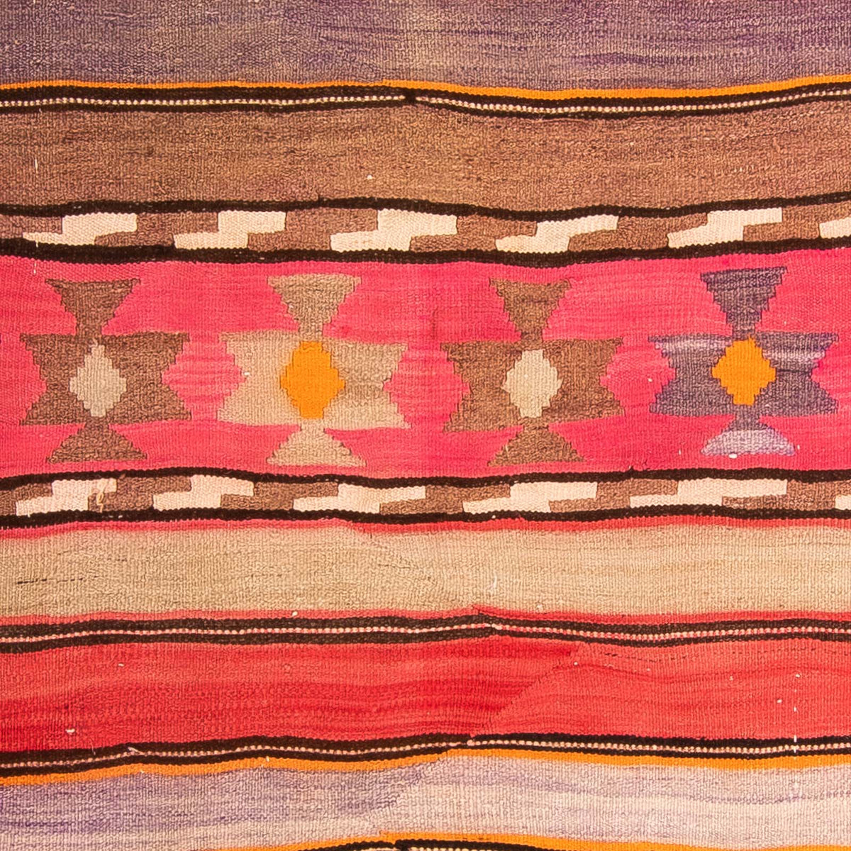 Løber Kelim-tæppe - gammelt - 340 x 150 cm - flerfarvet