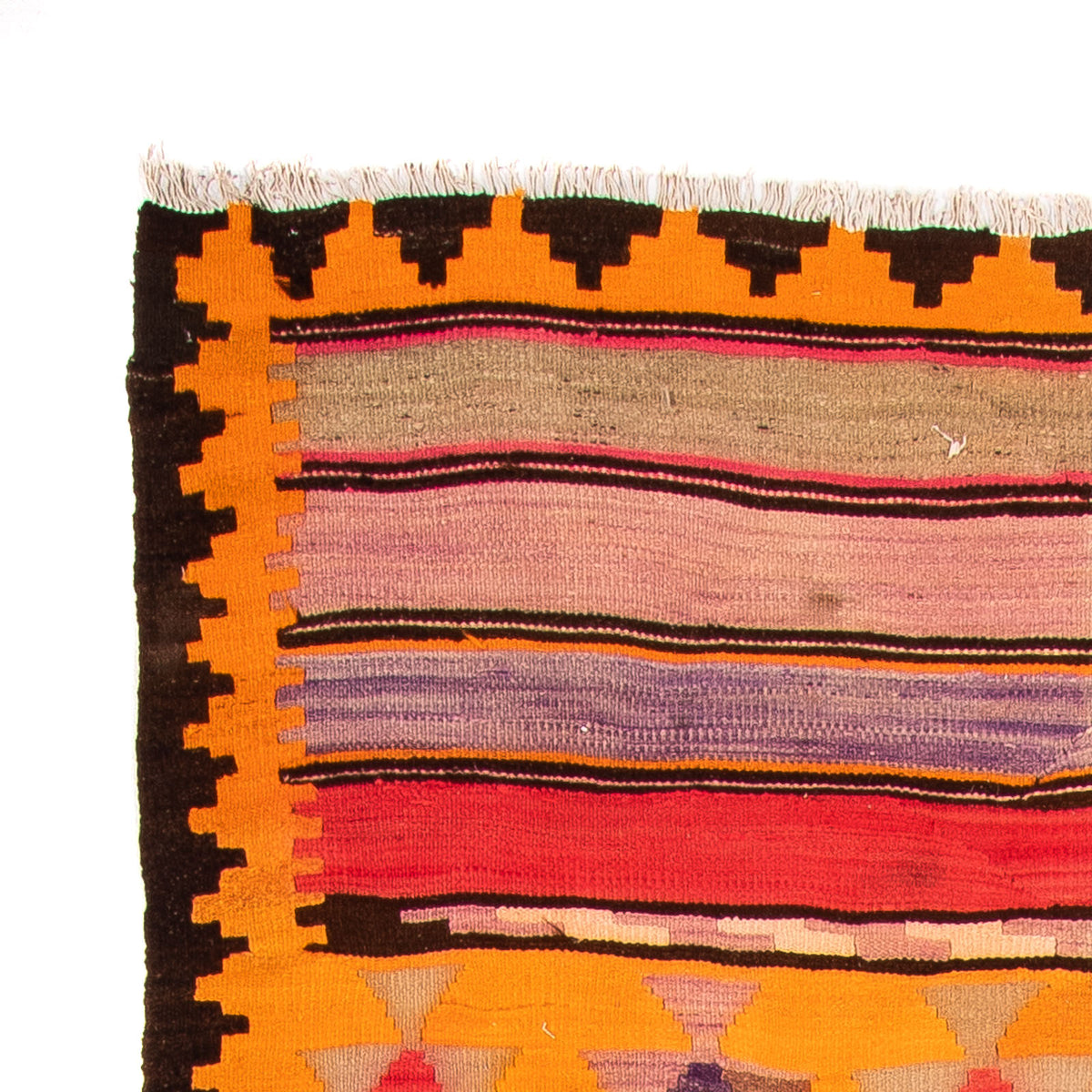 Løber Kelim-tæppe - gammelt - 340 x 150 cm - flerfarvet