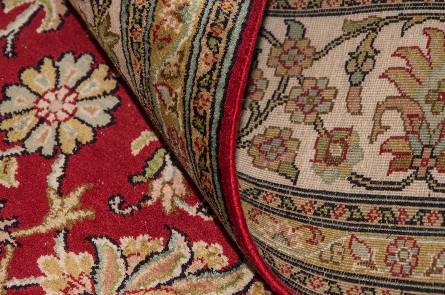 Silketæppe - Kashmir Silk - 214 x 150 cm - rød
