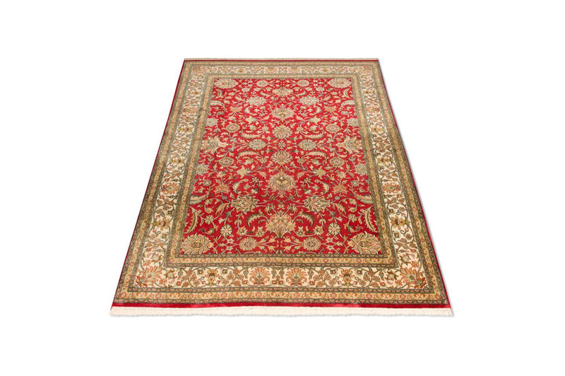 Silketæppe - Kashmir Silk - 214 x 150 cm - rød