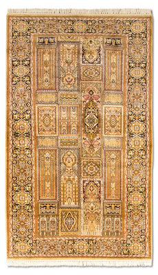 Silketæppe - Kashmir Silk - 158 x 93 cm - brun