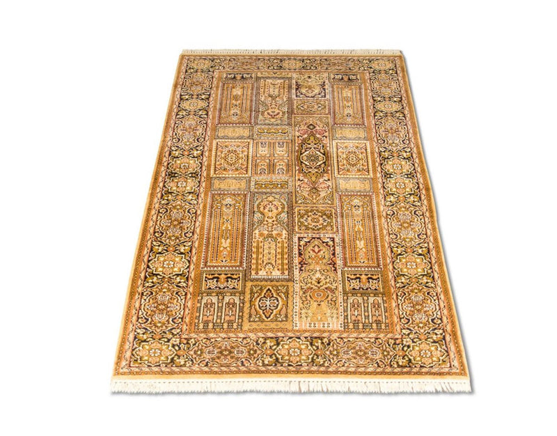 Silketæppe - Kashmir Silk - 158 x 93 cm - brun